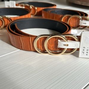 A New Day brown triple hoop Gold buckle animal print belt multiple sizes S-XXL